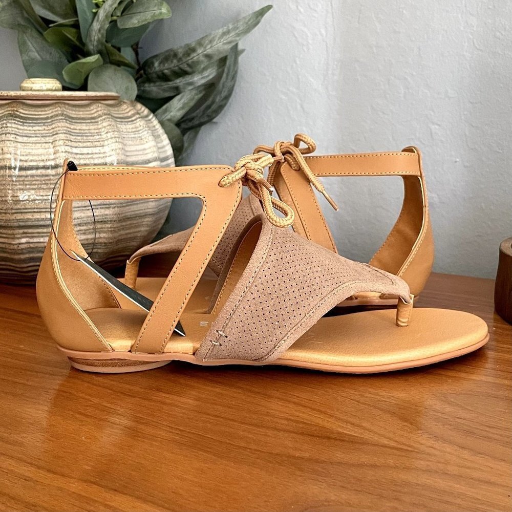 EMU Australia Acacia Suede Leather & Sandals Flats Ankle Strap Tie